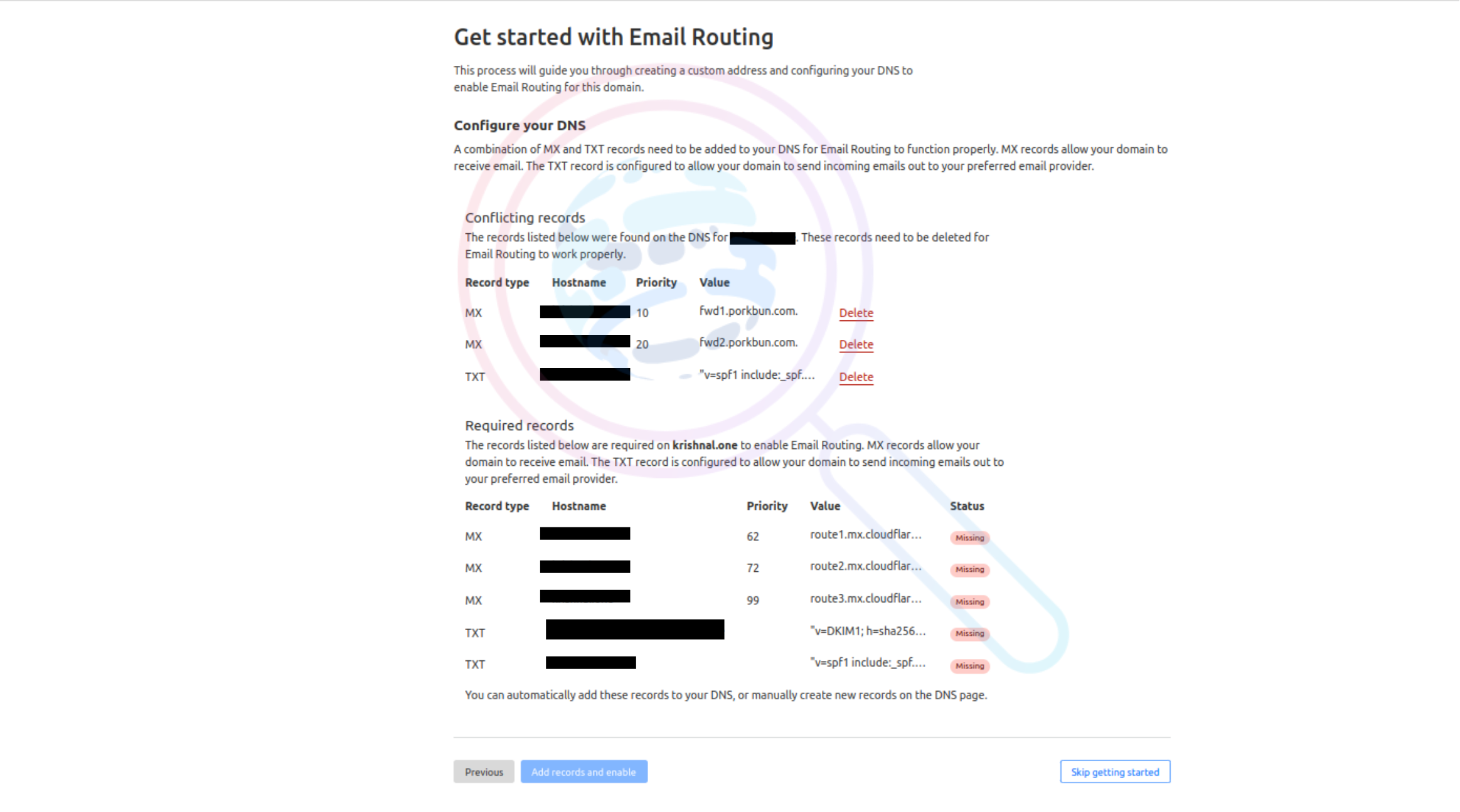DNS edit steps