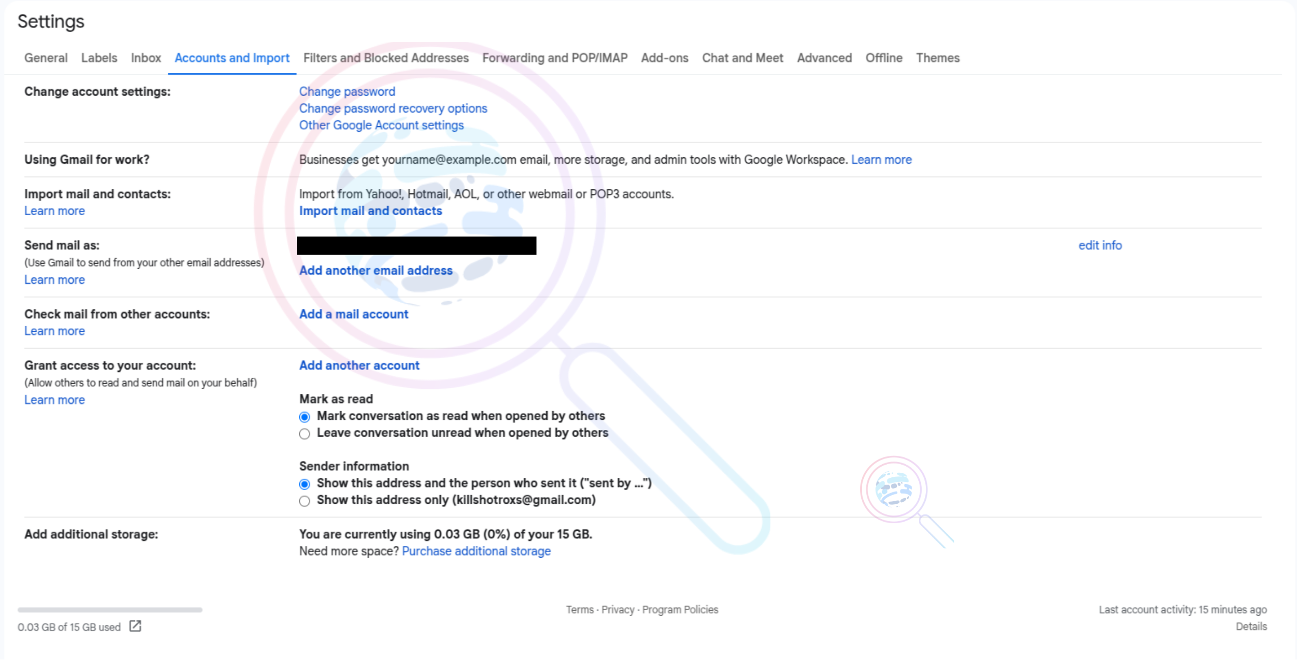 Gmail send mail as configuration