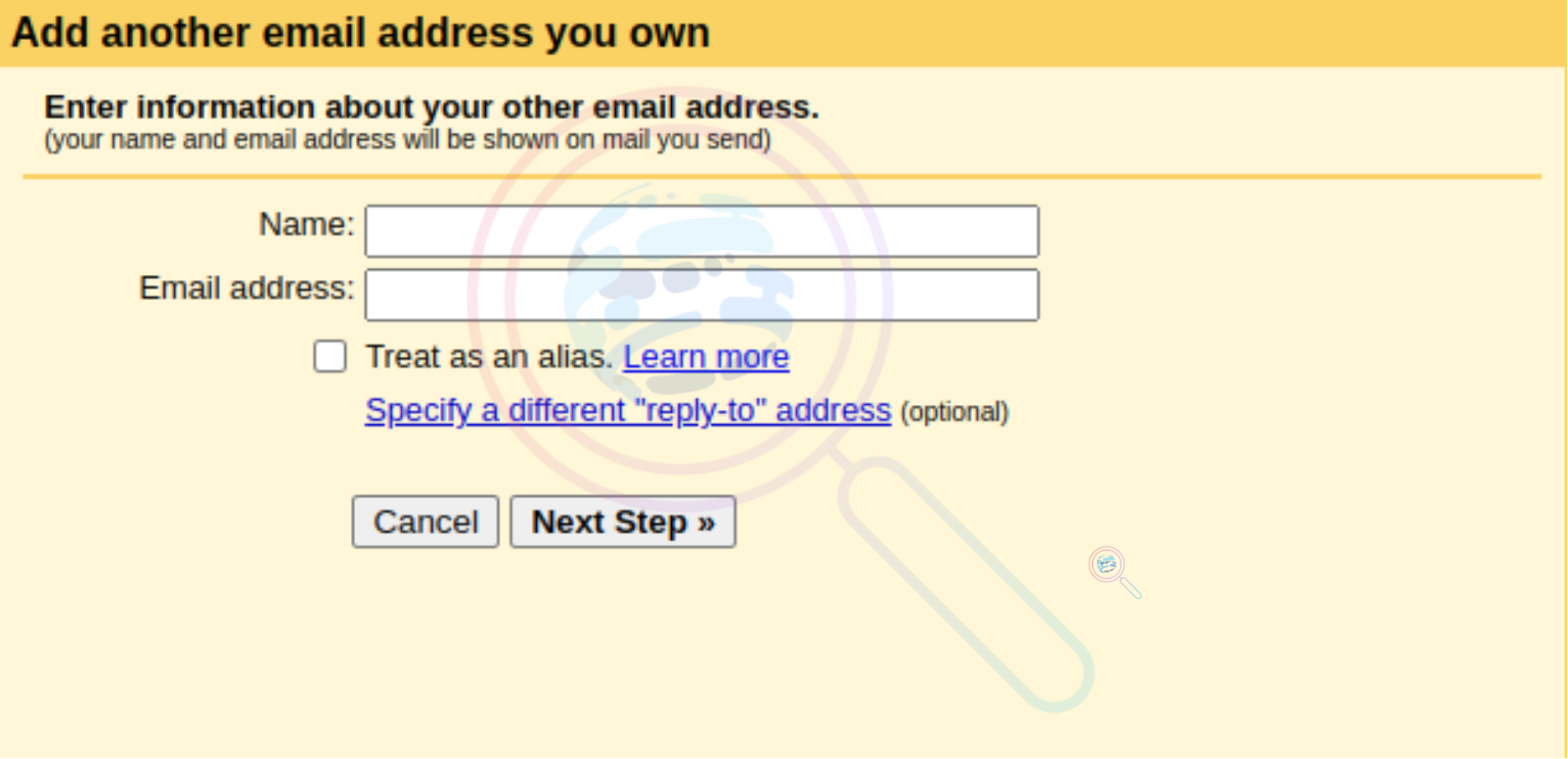 Add email address form