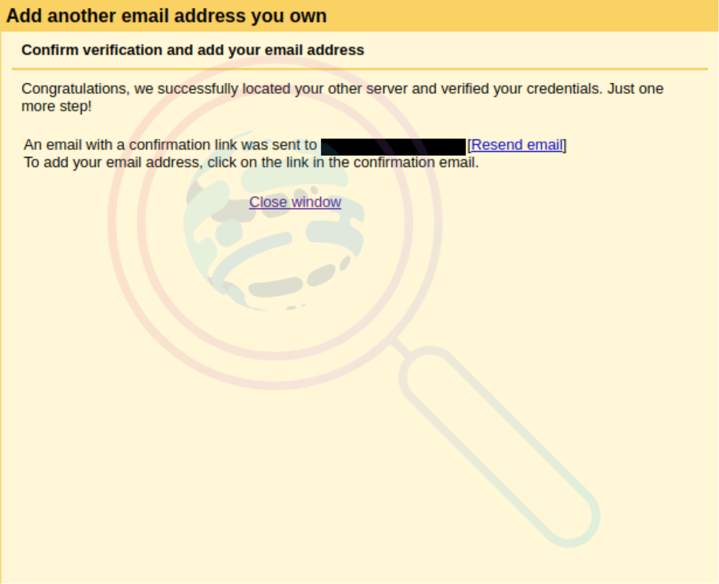 Confirmation dialog